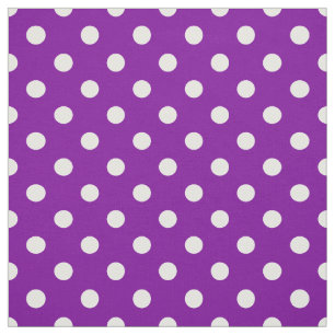 Tela Púrpura puntos de polka blanca textil