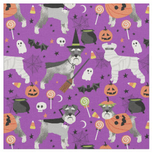 Tela púrpura schnauzer Halloween