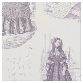 Tela Púrpura y blanco de Toile de la moda del francés