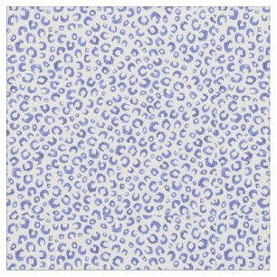 Tela Purpurina azul blanco leopardo impresión animal