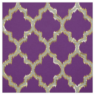 Tela Purpurina de Faux Gold Quatrefoil Ikat