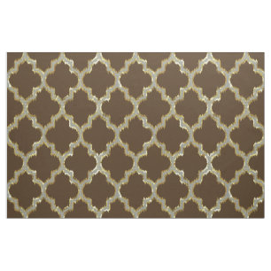 Tela Purpurina Faux Gold Quatrefoil Ikat con espalda ma