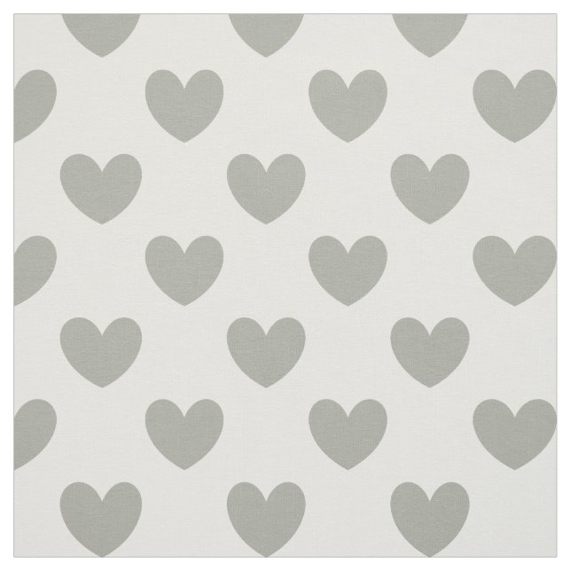 Tela Pussywillwillow Gray polka corazones sobre blanco (Retal)