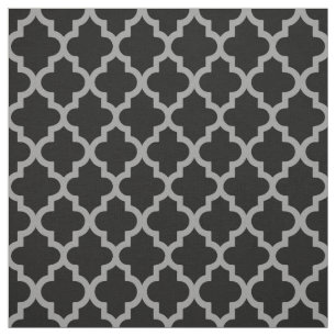 Tela Quatrefoil de Black Moroccan Moods