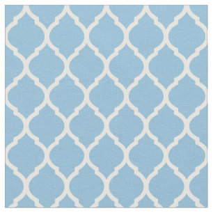 Tela Quatrefoil marroquí azul cielo