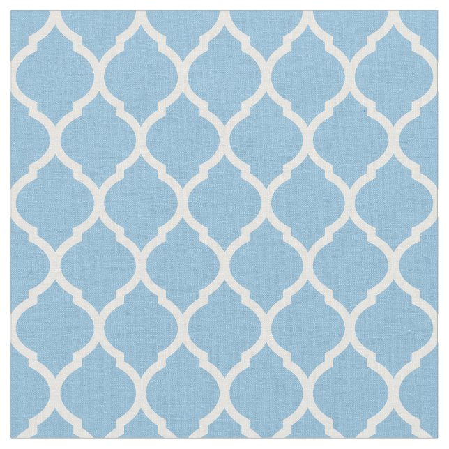 Tela Quatrefoil marroquí azul cielo (De cerca)