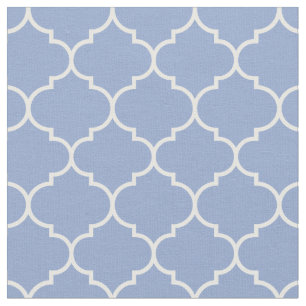 Tela Quatrefoil marroquí: Azul y blanco