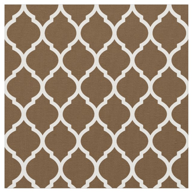 Tela Quatrefoil marroquí de chocolate (De cerca)