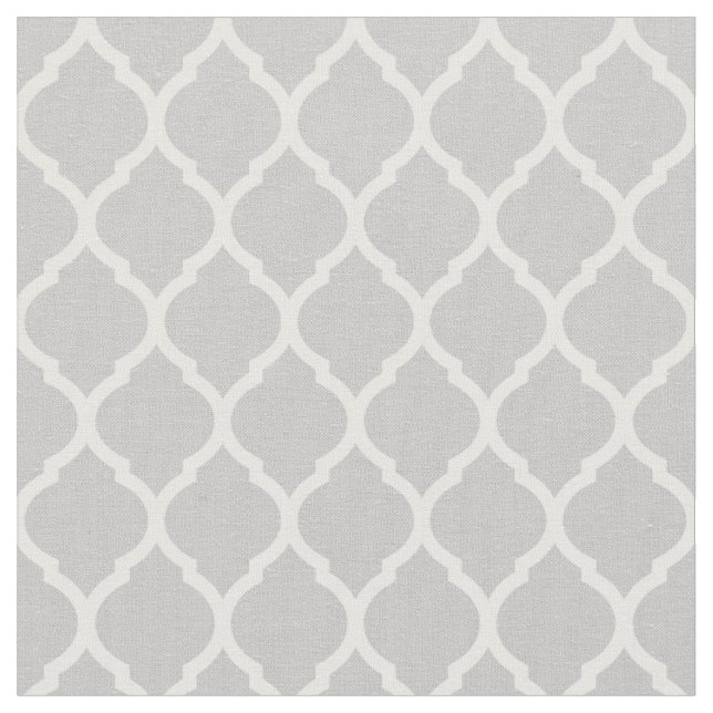 Tela Quatrefoil marroquí gris (De cerca)