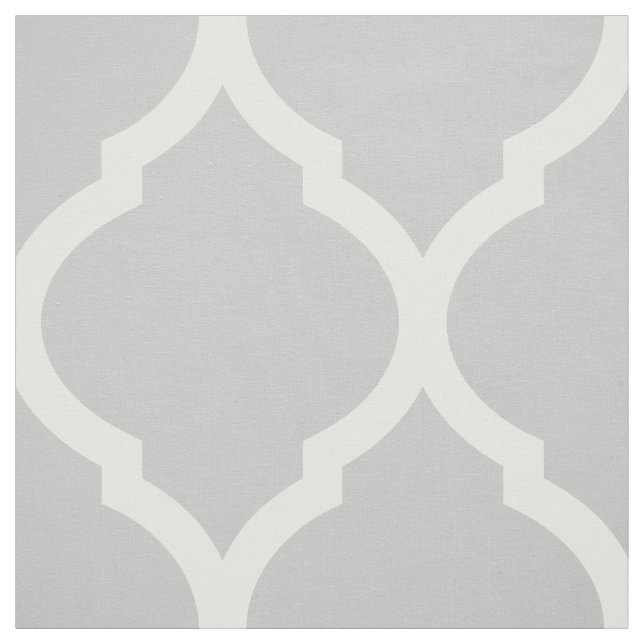 Tela Quatrefoil marroquí gris a gran escala (Retal)