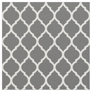 Tela Quatrefoil marroquí gris carbón vegetal
