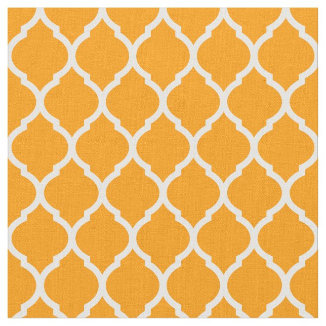 Tela Quatrefoil marroquí naranja (De cerca)