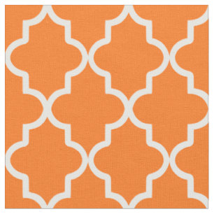 Tela Quatrefoil marroquí naranja
