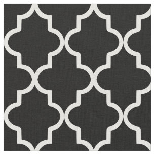Tela Quatrefoil marroquí negro