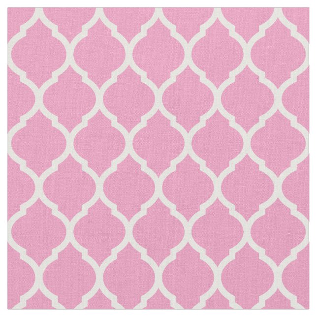 Tela Quatrefoil marroquí rosa (De cerca)