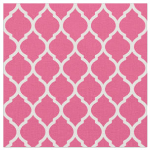 Tela Quatrefoil marroquí rosa caliente