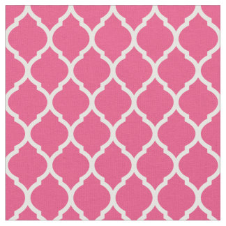 Tela Quatrefoil marroquí rosa caliente