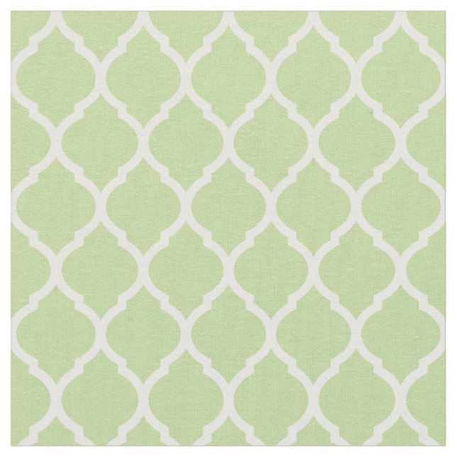 Tela Quatrefoil marroquí verde menta (De cerca)