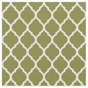 Tela Quatrefoil marroquí verde oliva