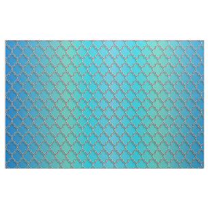 Tela Quatrefoil Ombre Azul