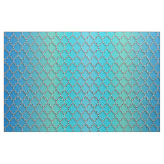 Tela Quatrefoil Ombre Azul