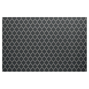 Tela Quatrefoil White sobre negro