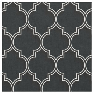 Tela Quatrefoil White sobre negro