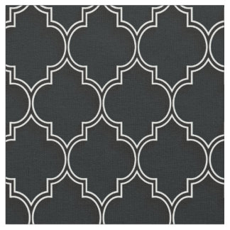 Tela Quatrefoil White sobre negro
