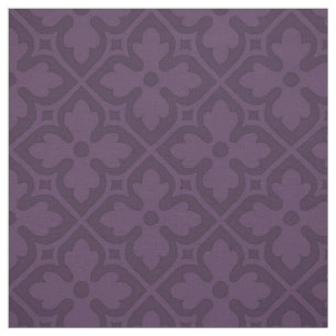 Tela Quatrefoils de renacimiento gótico, berenjena