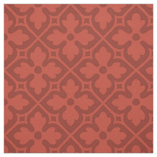 Tela Quatrefoils de renacimiento gótico, rojo ladrillo