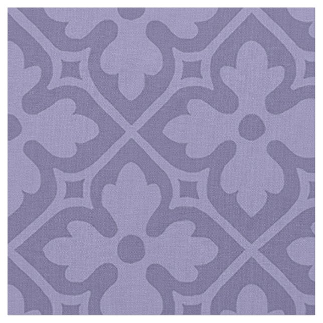 Tela Quatrefoils de renacimiento gótico, violeta silenc (De cerca)