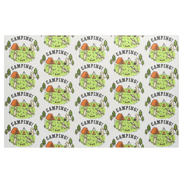 Tela que acampa amarilla de Labradors ("Cuarto gordo" (fat quarter))