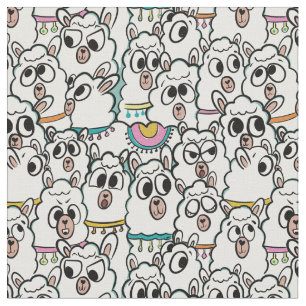 Tela Quirky Personalizado Llama Herd Doodle