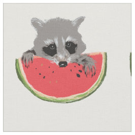 Tela Raccoon comiendo sandía