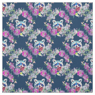 Tela Raccoon Floral Woodland