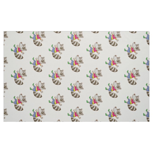 Tela Raccoon personalizado ("Cuarto gordo" (fat quarter))