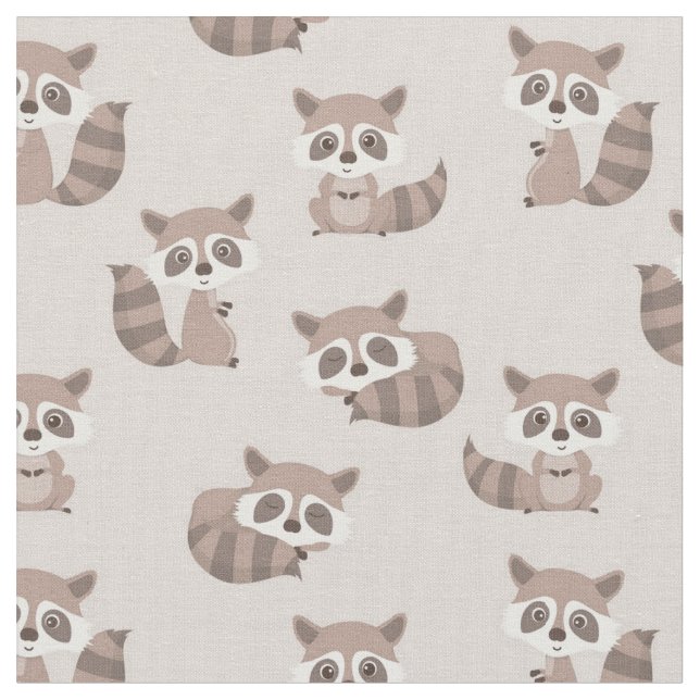 Tela Raccoons Adorables (De cerca)