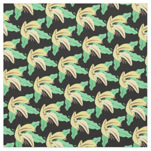 Tela Racimos de plátanos retro tropicales amarillo negr
