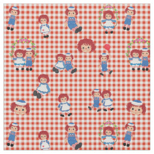 Tela Raggedy Ann y Andy en Red Gingham