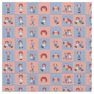 Tela Raggedy Ann y Andy Gingham en Checkerboard
