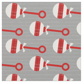 Tela Raider Red and Black Plantas Baby Rattle en el gri