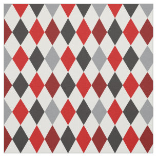 Tela Raider Red & Black Argyle Pattern Fabric