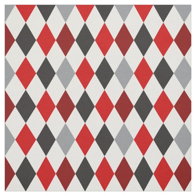 Tela Raider Red & Black Argyle Pattern Fabric (Retal)