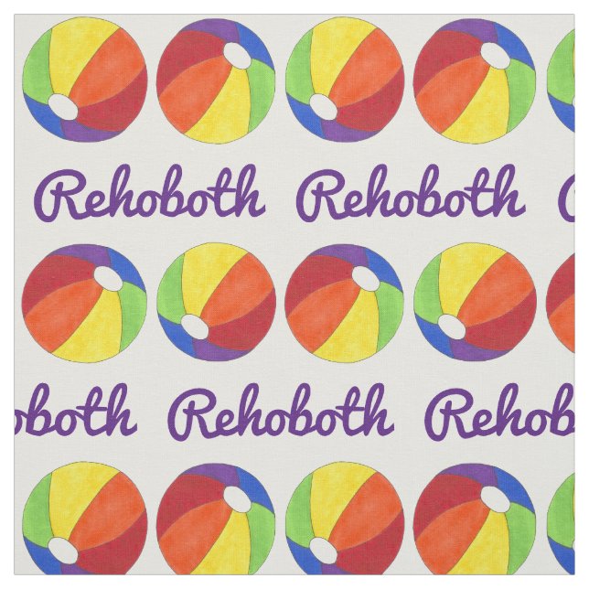 Tela Rainbow LGBT Pride Rehoboth Beach DE Beach Ball (Retal)