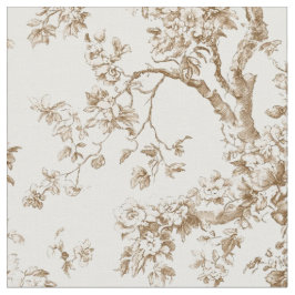 Tela Rama de Flor Beige con Estampado Toile