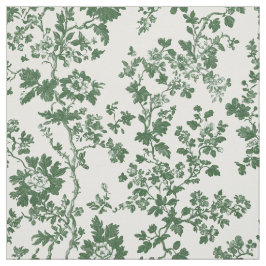 Tela Rama de Rosa Verde Toile