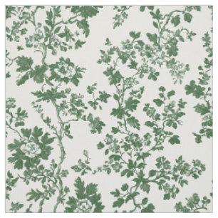 Tela Rama de Rosa Verde Toile