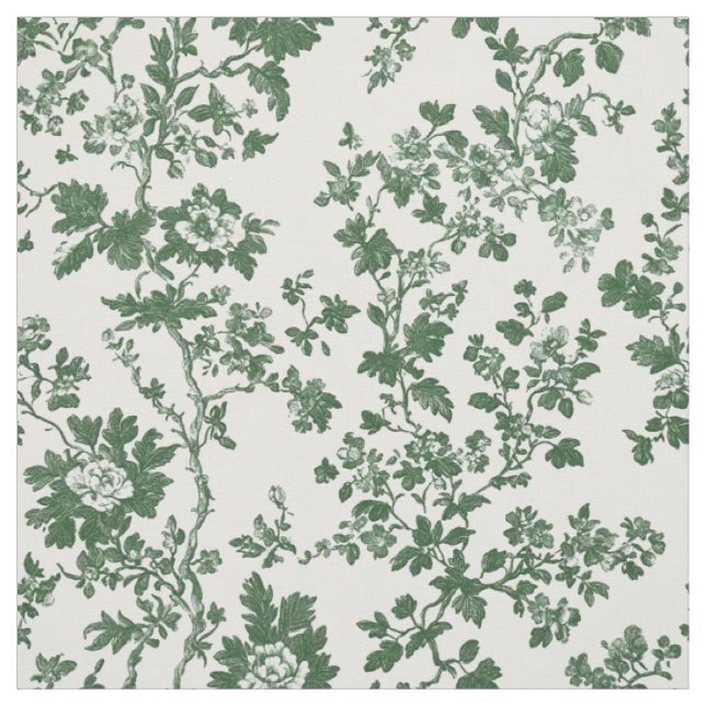 Tela Rama de Rosa Verde Toile (Retal)