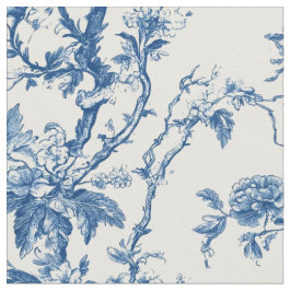 Tela Rama Floral Azul Suave Toile