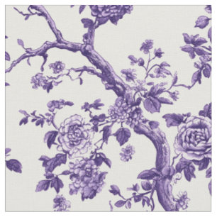 Tela Rama Floral Morada Repetición